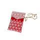 Red Cotton Phone Clutch Bag with Mirror Work and Gold Chain